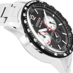 Swiss luxury watch with stainless steel band