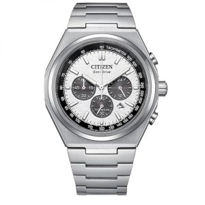Swiss luxury watch with stainless steel band