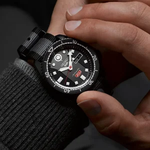 Swiss luxury watch with stainless steel band