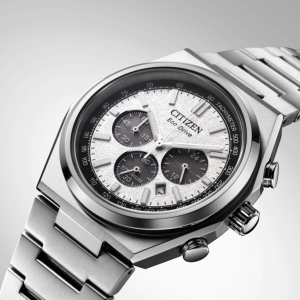 Swiss luxury watch with stainless steel band