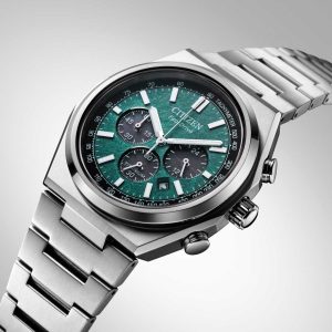 Swiss luxury watch with stainless steel band