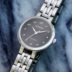 Swiss luxury watch with stainless steel band