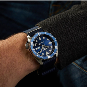 Swiss luxury watch with stainless steel band