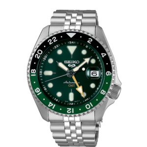 Swiss luxury watch with stainless steel band