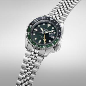 Swiss luxury watch with stainless steel band