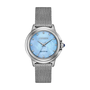 Swiss luxury watch with stainless steel band