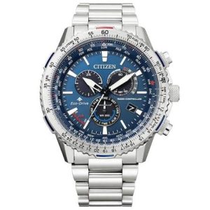 Swiss luxury watch with stainless steel band
