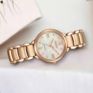 Swiss luxury watch with stainless steel band