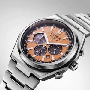 Swiss luxury watch with stainless steel band