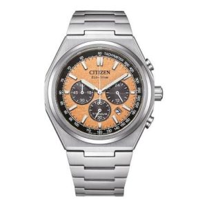 Swiss luxury watch with stainless steel band