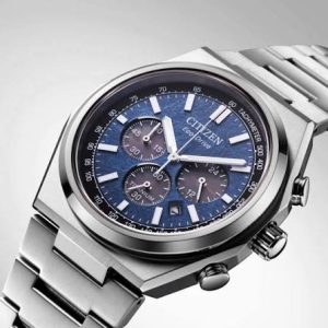 Swiss luxury watch with stainless steel band