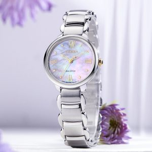 Swiss luxury watch with stainless steel band