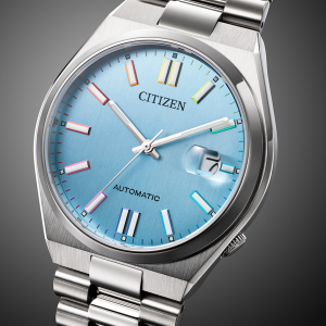 Swiss luxury watch with stainless steel band