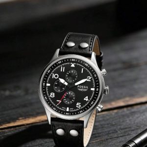 Swiss luxury watch with stainless steel band