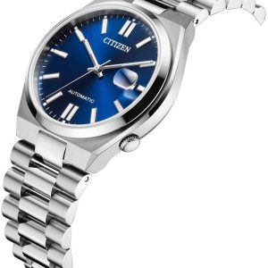 Swiss luxury watch with stainless steel band