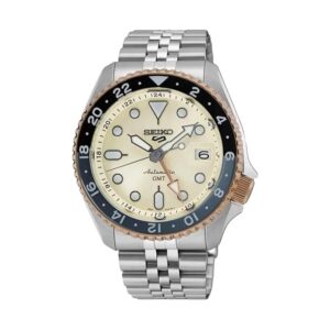 Swiss luxury watch with stainless steel band