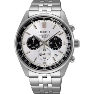 Swiss luxury watch with stainless steel band