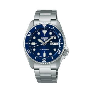 Swiss luxury watch with stainless steel band