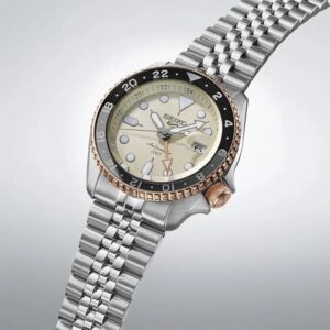 Swiss luxury watch with stainless steel band