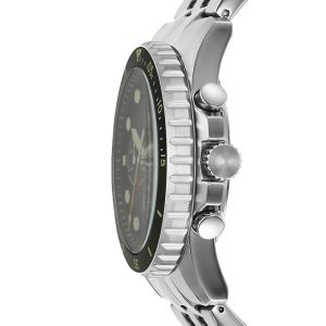 Swiss luxury watch with stainless steel band