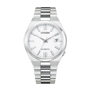 Swiss luxury watch with stainless steel band