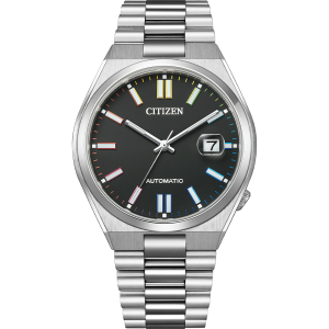 Swiss luxury watch with stainless steel band