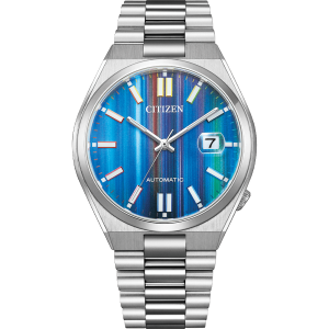 Swiss luxury watch with stainless steel band