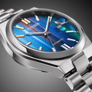 Swiss luxury watch with stainless steel band