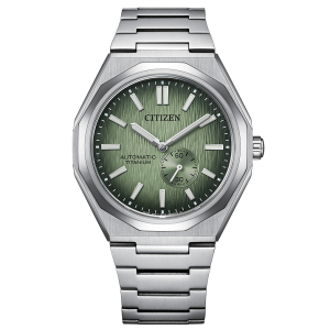 Swiss luxury watch with stainless steel band
