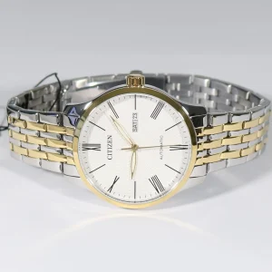 Swiss luxury watch with stainless steel band