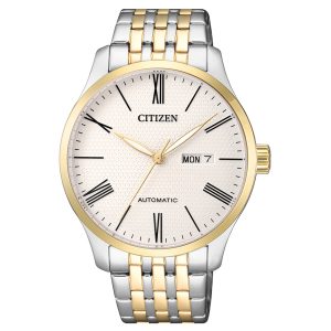 Swiss luxury watch with stainless steel band
