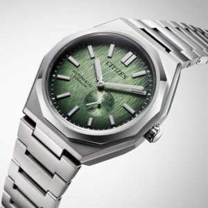 Swiss luxury watch with stainless steel band
