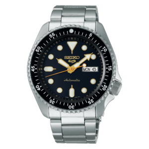 Swiss luxury watch with stainless steel band