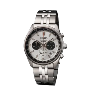 Swiss luxury watch with stainless steel band