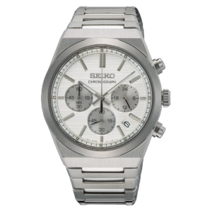 Swiss luxury watch with stainless steel band
