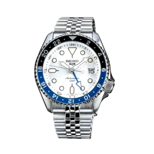 Swiss luxury watch with stainless steel band