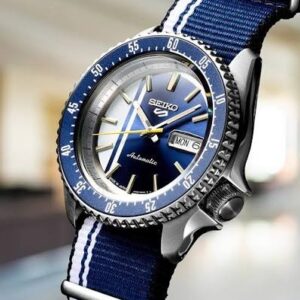 Swiss luxury watch with stainless steel band
