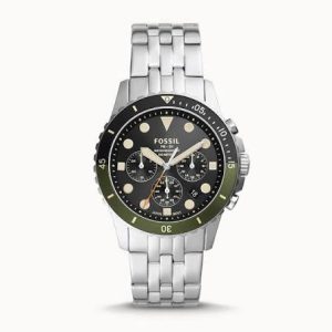 Swiss luxury watch with stainless steel band