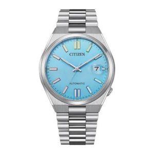 Swiss luxury watch with stainless steel band