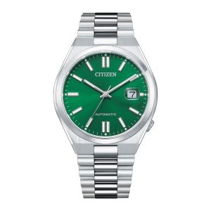Swiss luxury watch with stainless steel band