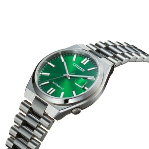 Swiss luxury watch with stainless steel band