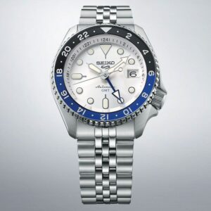Swiss luxury watch with stainless steel band