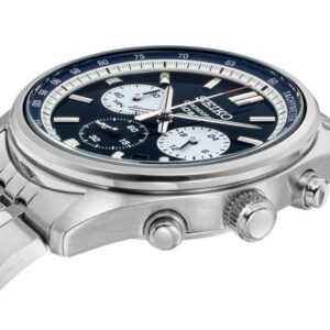 Swiss luxury watch with stainless steel band