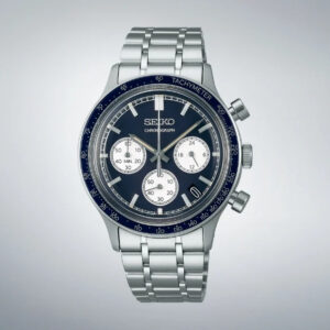 Swiss luxury watch with stainless steel band