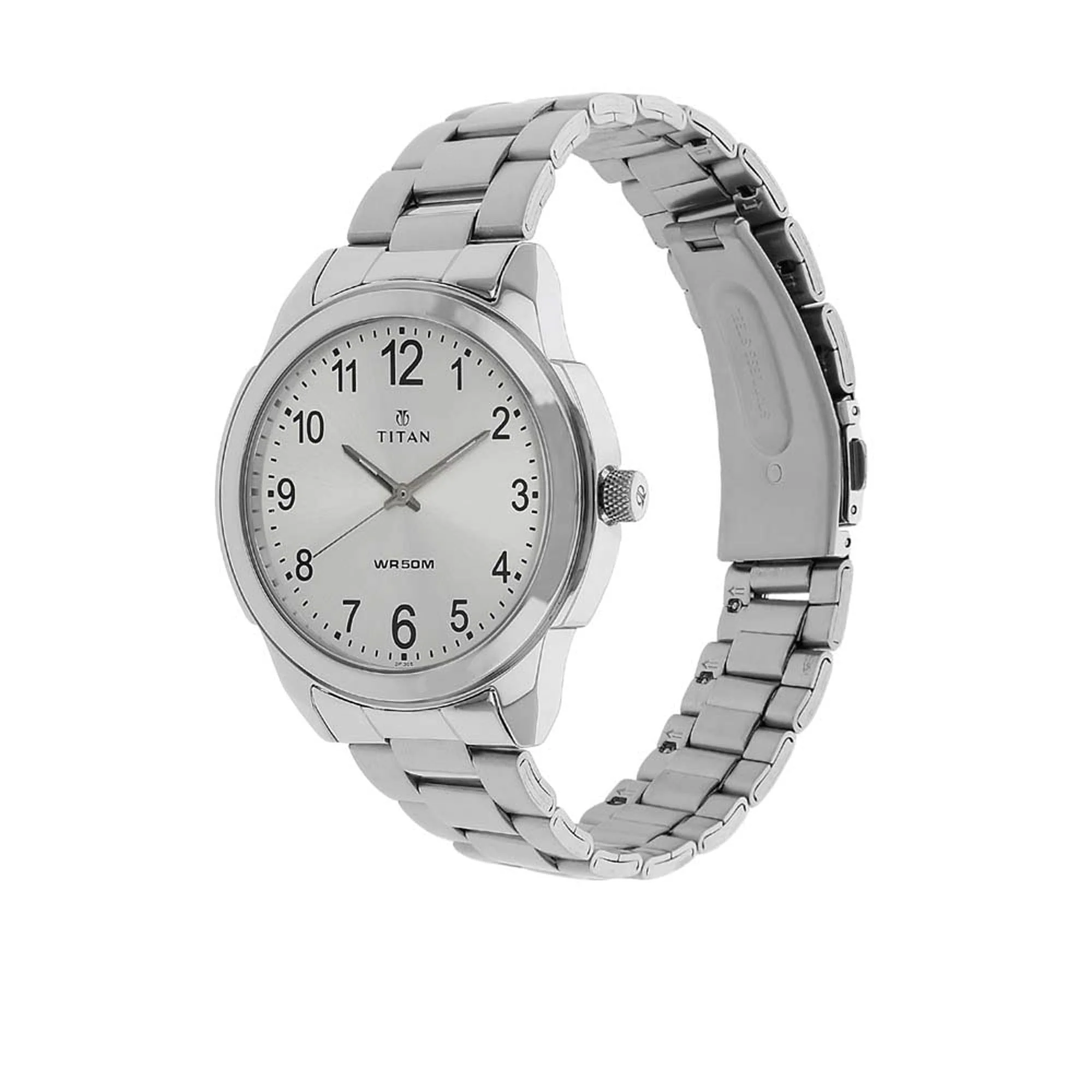 Titan Analog White Dial Quartz Metal Strap watch for Men 1585SM04 - Image 2
