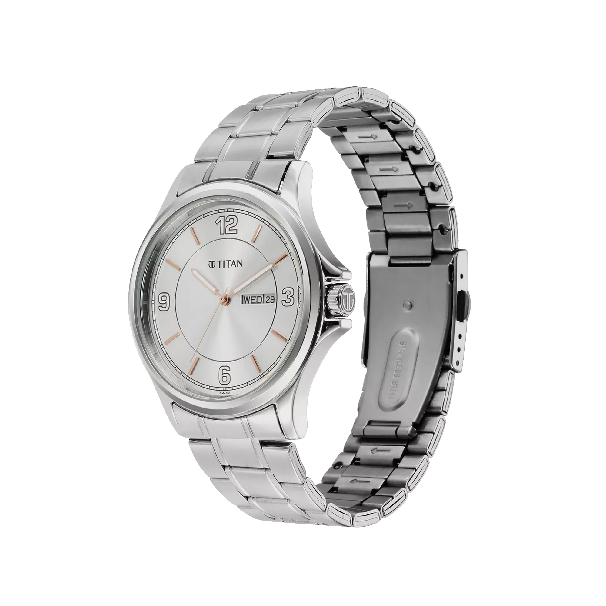 Titan Men's Silver Analog Stainless Steel Strap Watch - 1870SM01 - Image 2