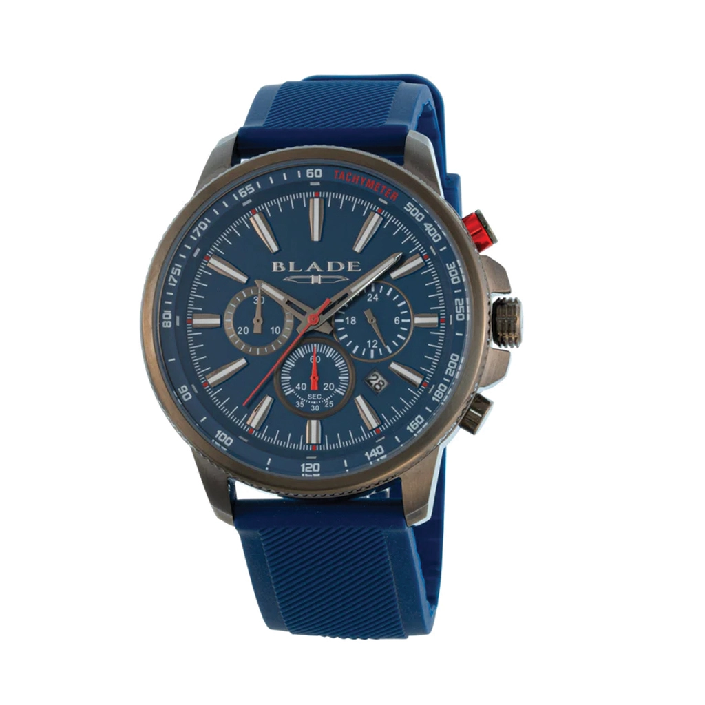 BLADE Verve Gun 3564G5ABB SS Case & Silicone Strap Chronograph Men's Watch