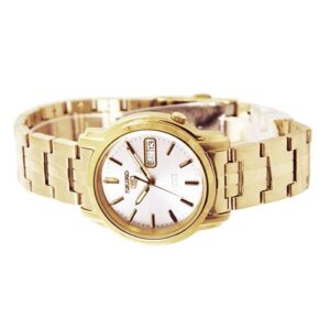 Swiss luxury watch with stainless steel band
