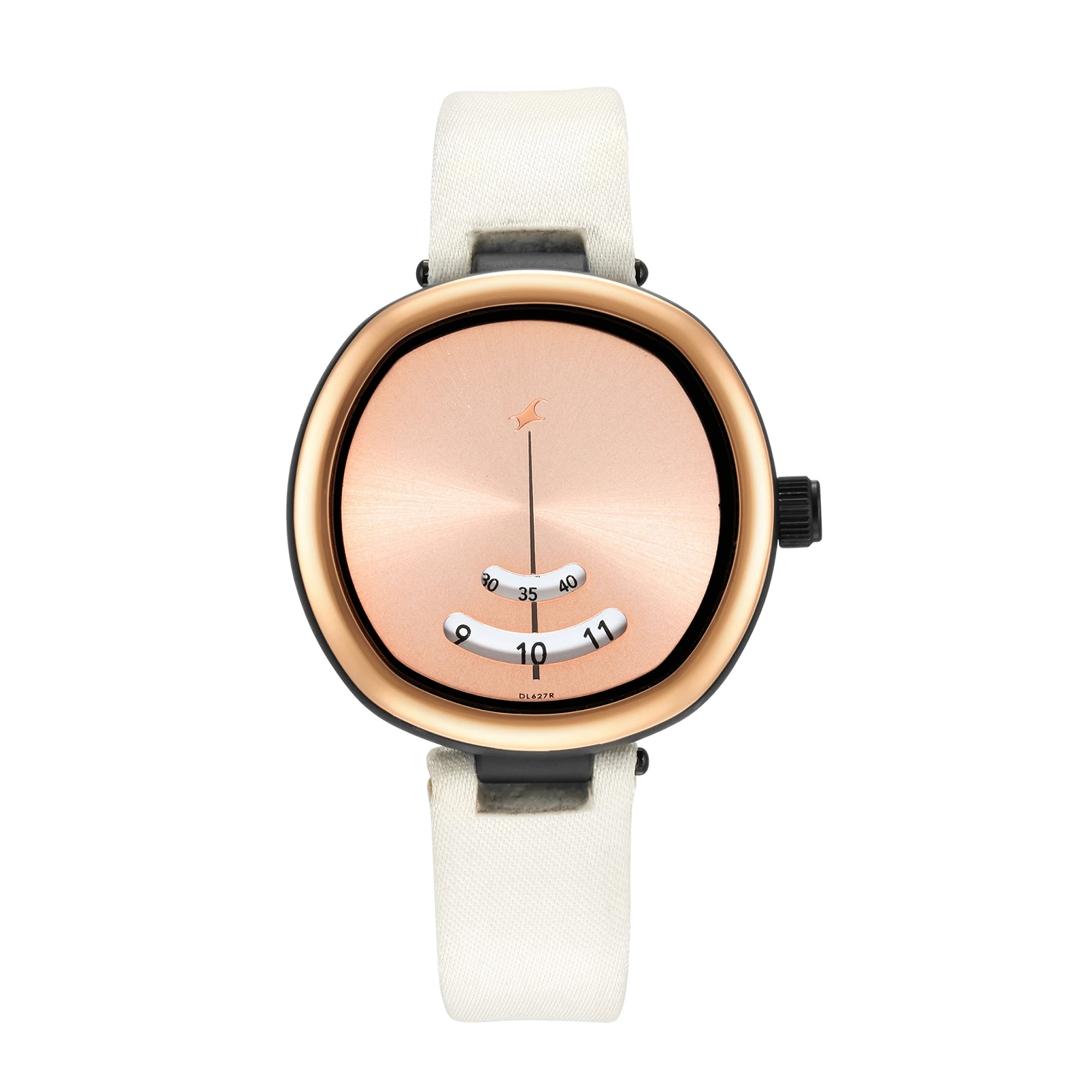 Fastrack Revibe Quartz Analog Rose Gold Dial Fabric Strap Watch for Girls-6253PF01
