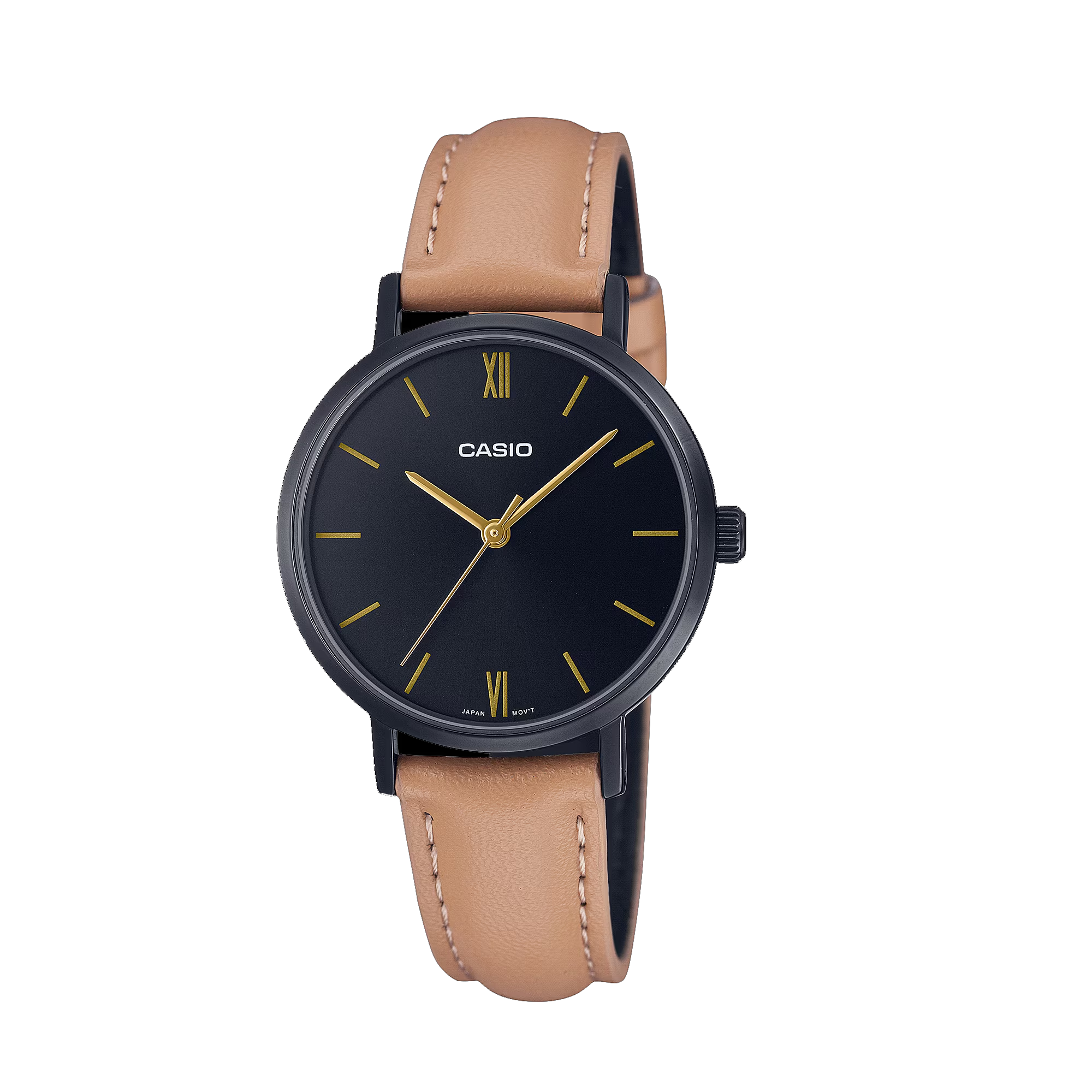 CASIO LTPVT02BL-1A WOMEN'S ANALOG LEATHER WATCH